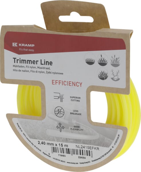 Kramp Effektivitet Trimmersnøre Ø2,4 mm, rund, 15 m