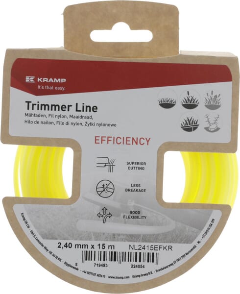Kramp Effektivitet Trimmersnøre Ø2,4 mm, rund, 15 m