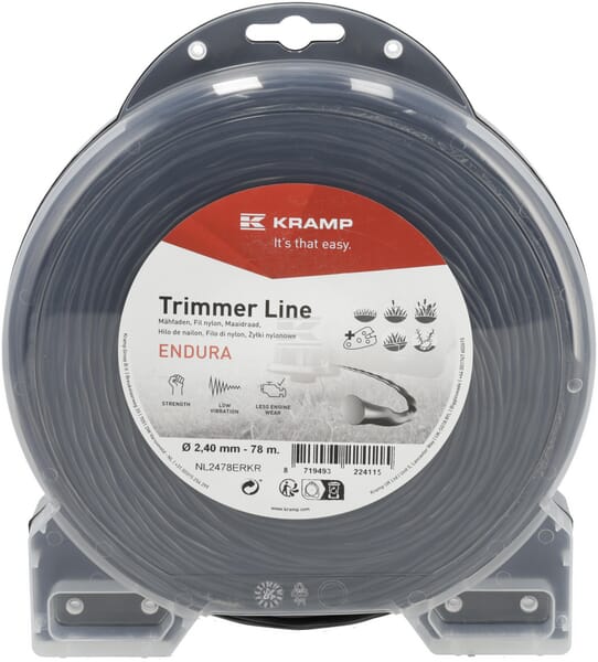 Endura Trimmersnøre Ø2,4x78m, Oval twist, sort