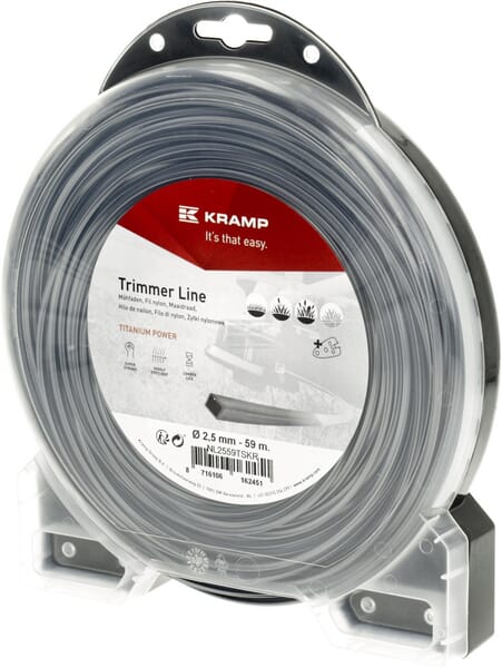 Titanium Trimmersnøre 4-kantet 2,5 mm x 59 m
