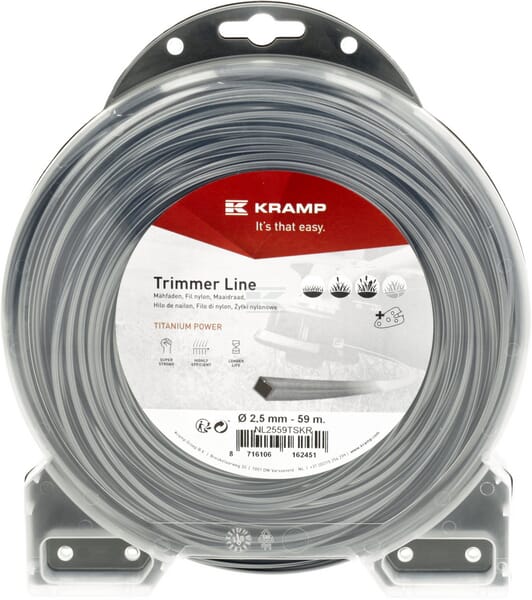Titanium Trimmersnøre 4-kantet 2,5 mm x 59 m