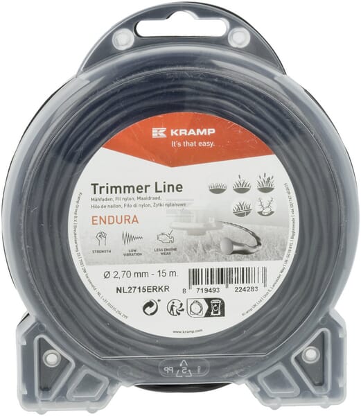 Endura Trimmersnøre Ø2,7x15m, Oval twist, sort