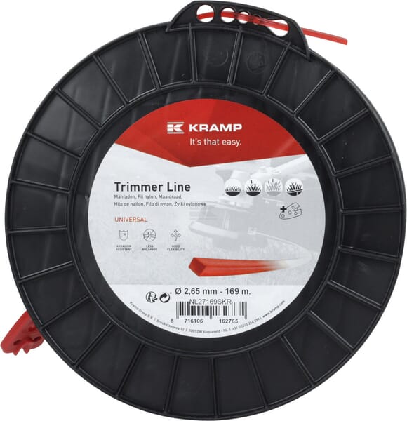 Kramp Trimmersnøre 2,65 mm Firkantet Rød 169 m