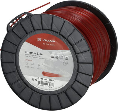 Firkantet Trimmersnøre Ø 2,65 mm, 281 m, Rød