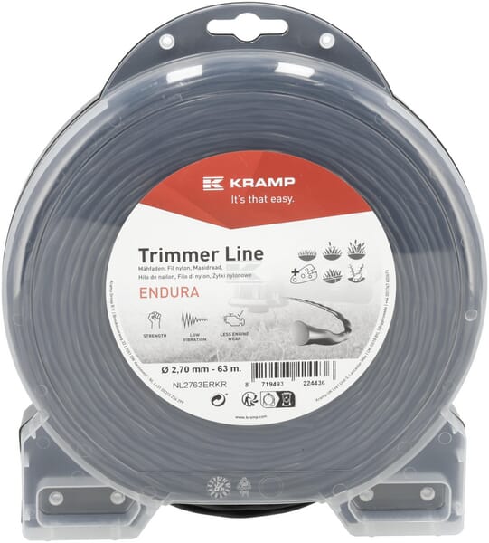 Endura Trimmersnøre Ø2,7x63m Oval twist, sort