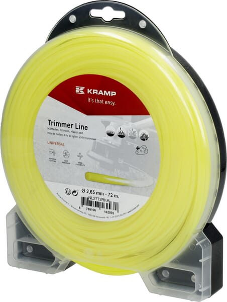 Rund Trimmersnøre Gul 2,65 mm, 72 meter med skærer