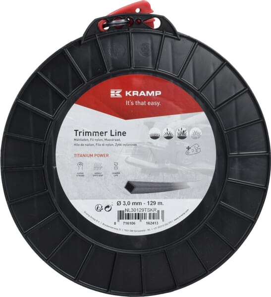 Kramp Trimmersnøre Grå Titanium 3,0 mm x 129 m
