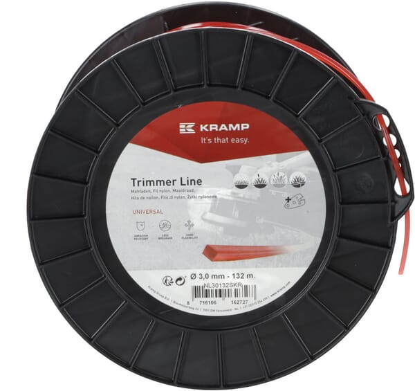 Trimmersnøre 3 mm Firkantet Rød 132 m