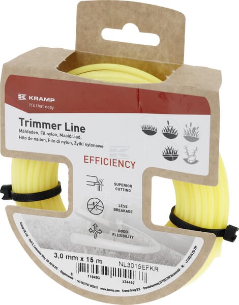 Kramp Effektivitet Trimmersnøre Ø3,0 mm, rund, 15 meter