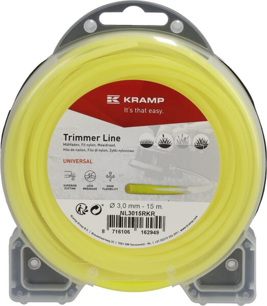 Trimmersnøre Gul Rund 3,0 mm 15 meter
