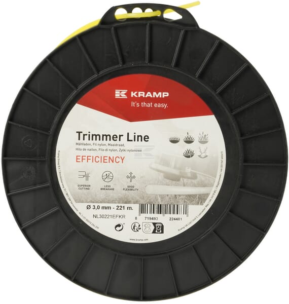 Kramp Trimmersnøre Ø 3 mm 221 m rund gul