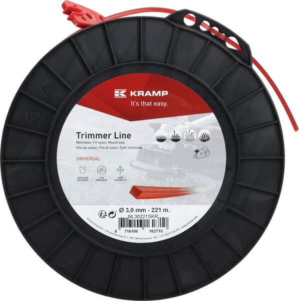 Kramp Trimmersnøre 4-kantet 3,0 mm x 221 m