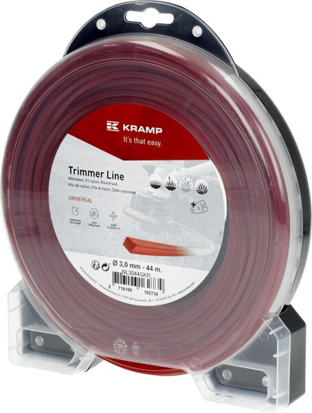 Kramp Trimmersnøre 4-kantet 3,0 mm x 44 m