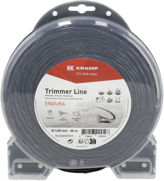 Endura Trimmersnøre Ø3,0x46m, Oval twist, sort