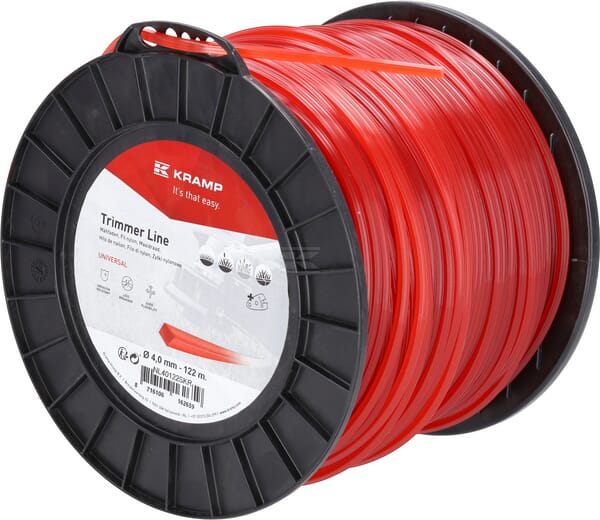 Kramp Trimmersnøre 4 mm Firkantet Rød 122 m