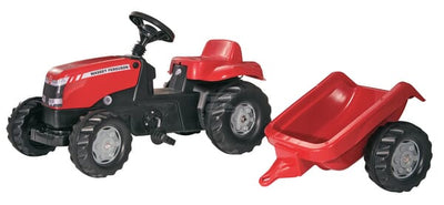 Rolly Toys RollyKid Pedaltraktor med anhænger, Massey Ferguson