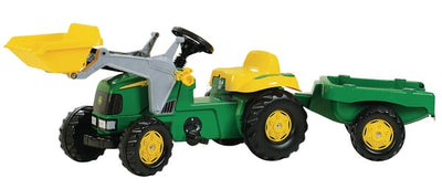 Rolly Toys John Deere Pedaltraktor med Frontlæsser & Trailer