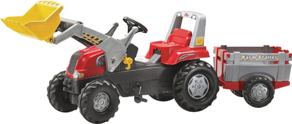 Rolly Toys rollyJunior Pedaltraktor med frontlæsser og anhænger