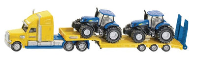 SIKU Blokvogn med 2 New Holland Traktorer