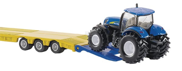 SIKU Blokvogn med 2 New Holland Traktorer