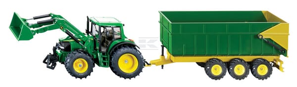 John Deere Traktor med Læsser og Trailer Legetøj
