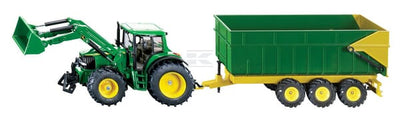 John Deere Traktor med Læsser og Trailer Legetøj