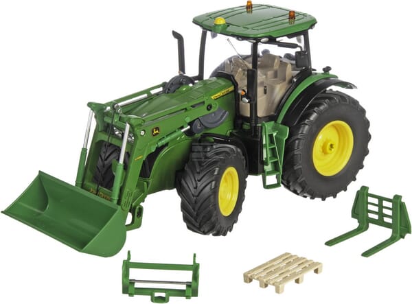 John Deere 7310R Traktor med frontlæsser og appstyring