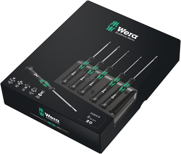 Facom Elektronik-skruetrækkersæt med rack, 6 dele