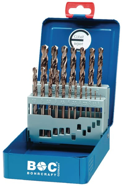 Bohrcraft Borsæt 19 stk. metal twist kobolt