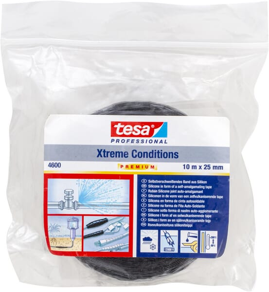 Tesa Xtreme Conditions Tape, sort, 10 m x 25 mm