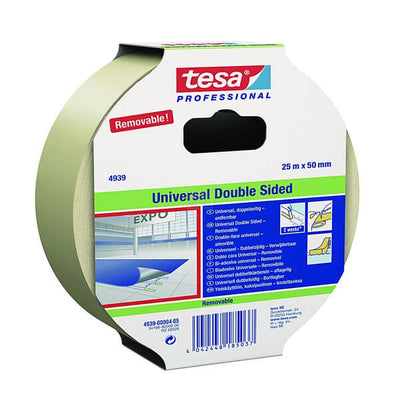Tesa Dobbeltklæbende Tape, Aftagelig 50mm x 25m