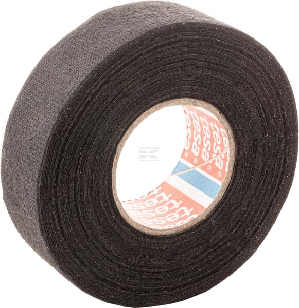Tesa PET Fleece Tape, Sort, 15 m x 25 mm