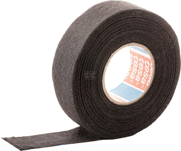 Tesa PET Fleece Tape, Sort, 15 m x 25 mm