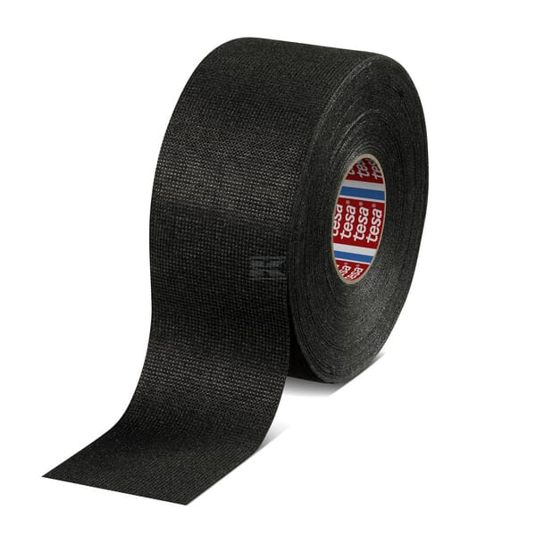 Tesa TesaBAND® PET fleecetape, sort, 50 m x 50 mm