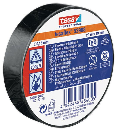 Tesa Isoleringstape TesaFLEX®, sort, 20m x 19mm