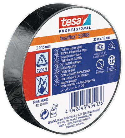 Tesa Isoleringstape, sort, 33m x 19mm