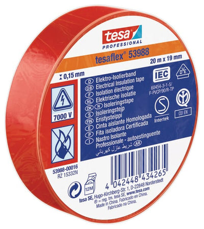 Tesa Isoleringstape rød, 20m x 19mm TesaFLEX®