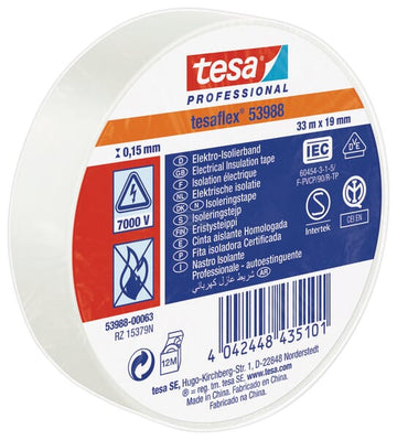Tesa Isoleringstape Hvid, 33m x 19mm TesaFLEX®
