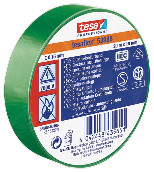 Tesa Isoleringstape, Grøn, 20m x 19mm