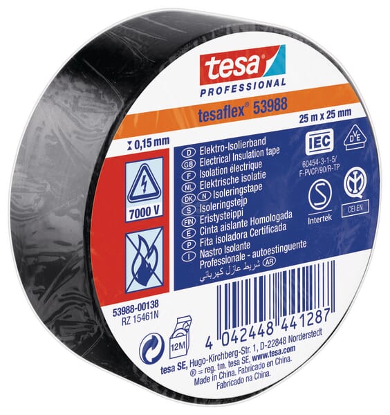 Tesa Isoleringstape TesaFLEX® sort, 25m x 25mm