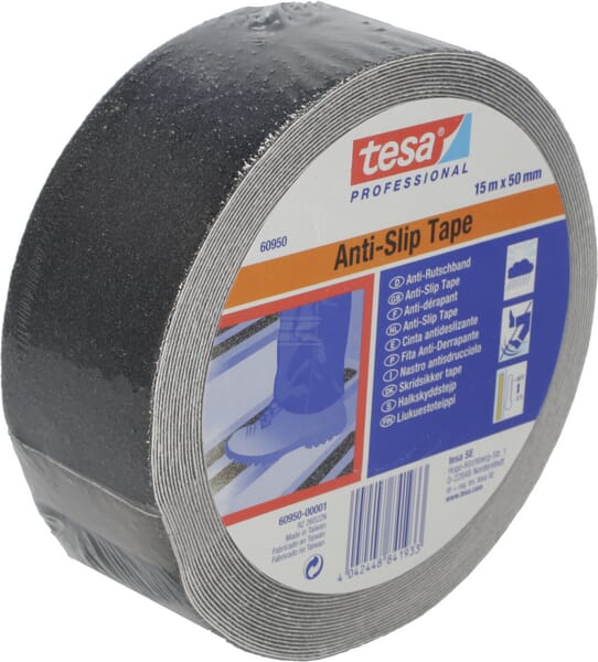 Tesa Skridsikker Tape, 15 m x 50 mm, Sort PVC