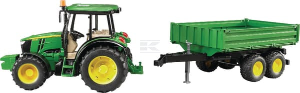 Bruder John Deere 5115M Traktor med Trailer Legetøj