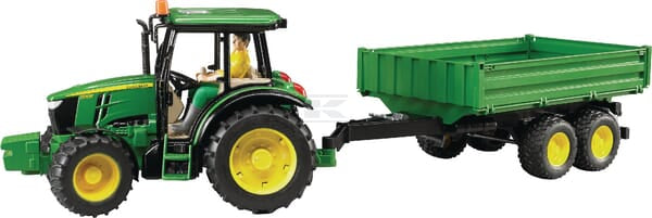 Bruder John Deere 5115M Traktor med Trailer Legetøj