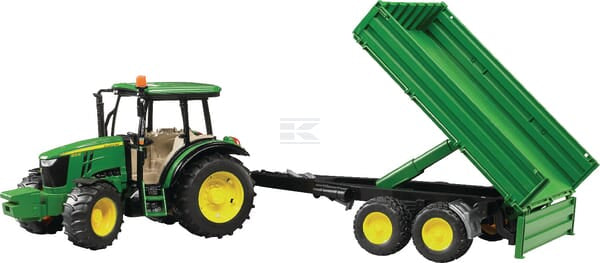 Bruder John Deere 5115M Traktor med Trailer Legetøj