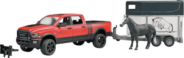 Bruder RAM Power truck med hestetrailer og hest