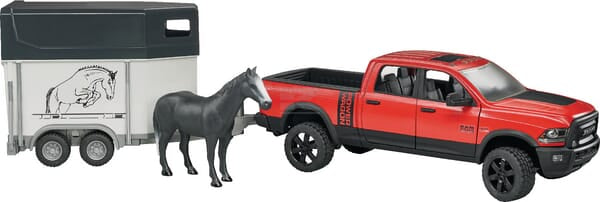 Bruder RAM Power truck med hestetrailer og hest