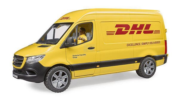 Bruder MB Sprinter DHL varevogn med førerfigur