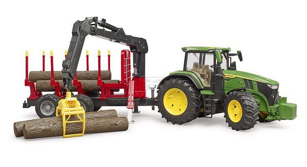 Bruder John Deere 7R 350 Traktor med Træanhænger