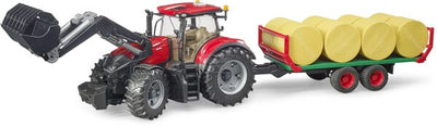 Bruder Case IH Optum 300 CVX Traktor med frontlæsser og trailer