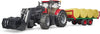 Bruder Case IH Optum 300 CVX Traktor med frontlæsser og trailer